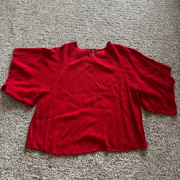 Forever 21 Flowy Red Shirt - Picture 2 of 3
